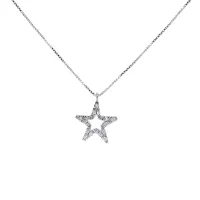 Picture A unique Italian necklace with a star-shaped pendant with diamonds