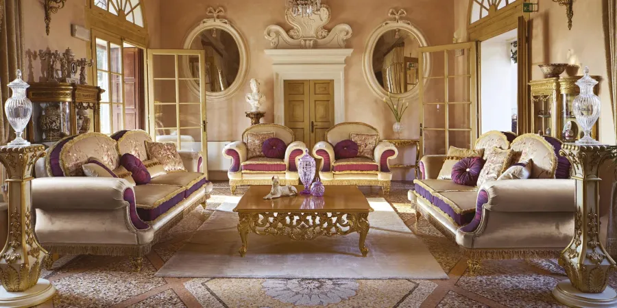 obrazek 1 Włoska trzyosobowa sofa do salonu w stylu antycznym - Morello Gianpaolo