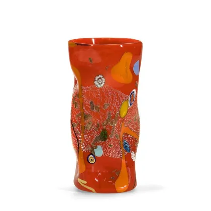 Zdjęcie Czerwony wenecki wazon ze szklą murano (25 cm)