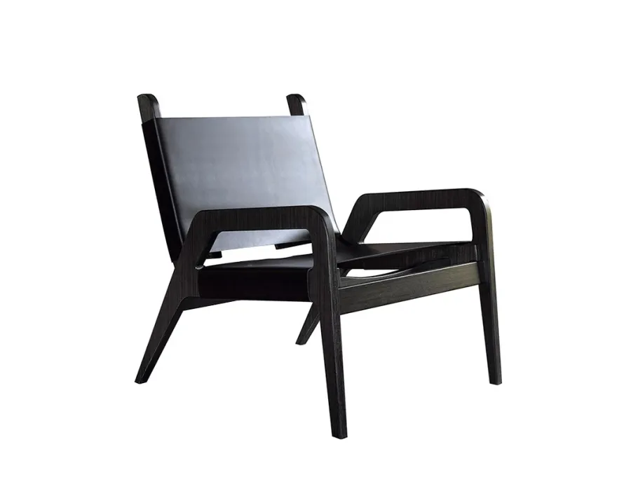obrazek 1 Heban, czarna skóra - minimalistyczny fotel OSLO - Collecion Alexandra
