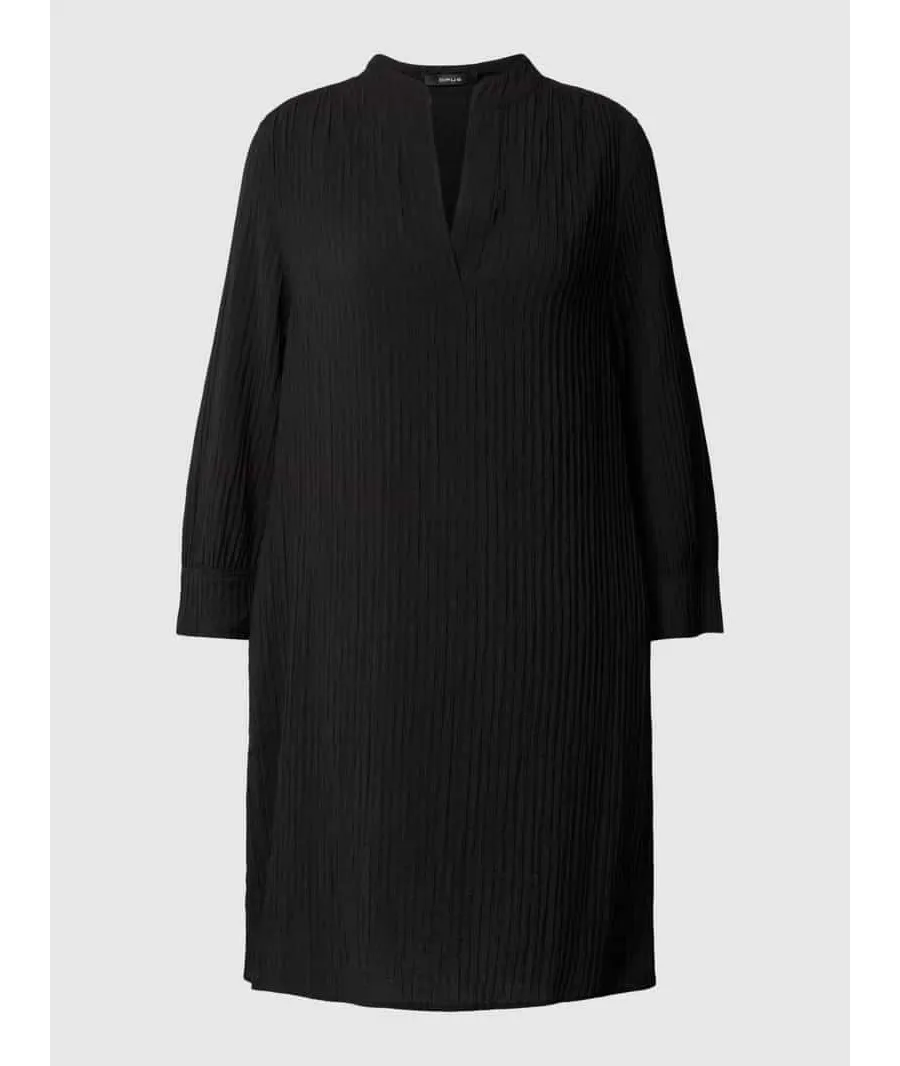 obrazek 1 Sukienka o długości do kolan z mieszanki wiskozy z kołnierzem z lamówką model ‘Wusina’