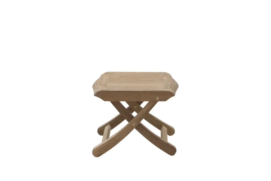 obrazek 1 Stylowy mały stołek Kaki wykonany z naturalnego drewna tekowego