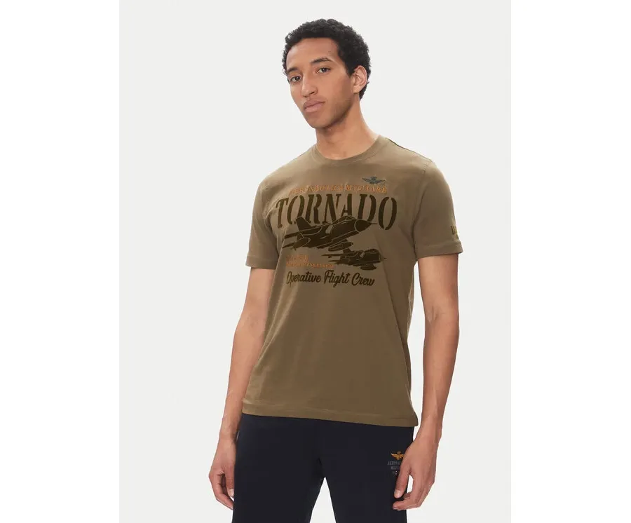 obrazek 1 Aeronautica Militare T-Shirt 251TS2405J641 Khaki Regular Fit