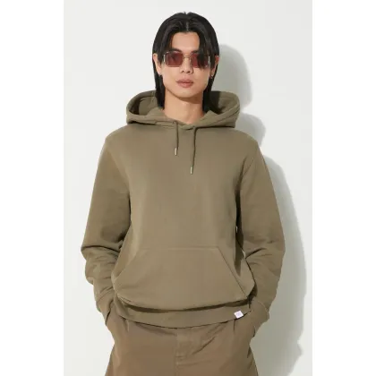 Zdjęcie Norse Projects bluza bawełniana Vagn Slim Organic męska kolor zielony z kapturem gładka N20.1276.8076
