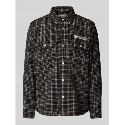 Zdjęcie Koszula casualowa o kroju regular fit z dodatkiem wełny i wyhaftowanym logo