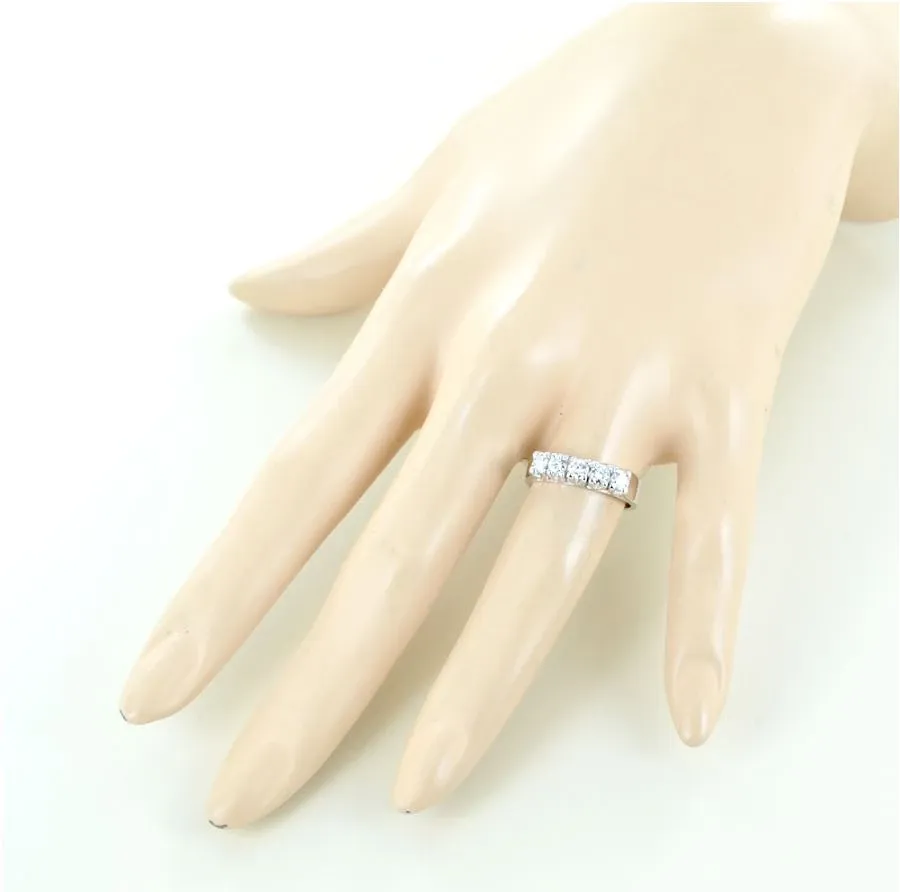 obrazek 2 Pierścionek Riviera z 5 brylantami w złocie i brylantami 0,69 ct