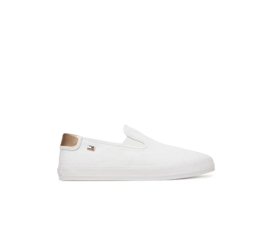 obrazek 1 Tommy Hilfiger Tenisówki Vulc Canvas Slip-On Sneaker FW0FW08645 Biały