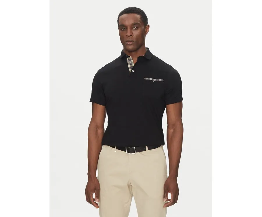 obrazek 1 Barbour Polo Corpatch MML1071BK71 Czarny Tailored Fit
