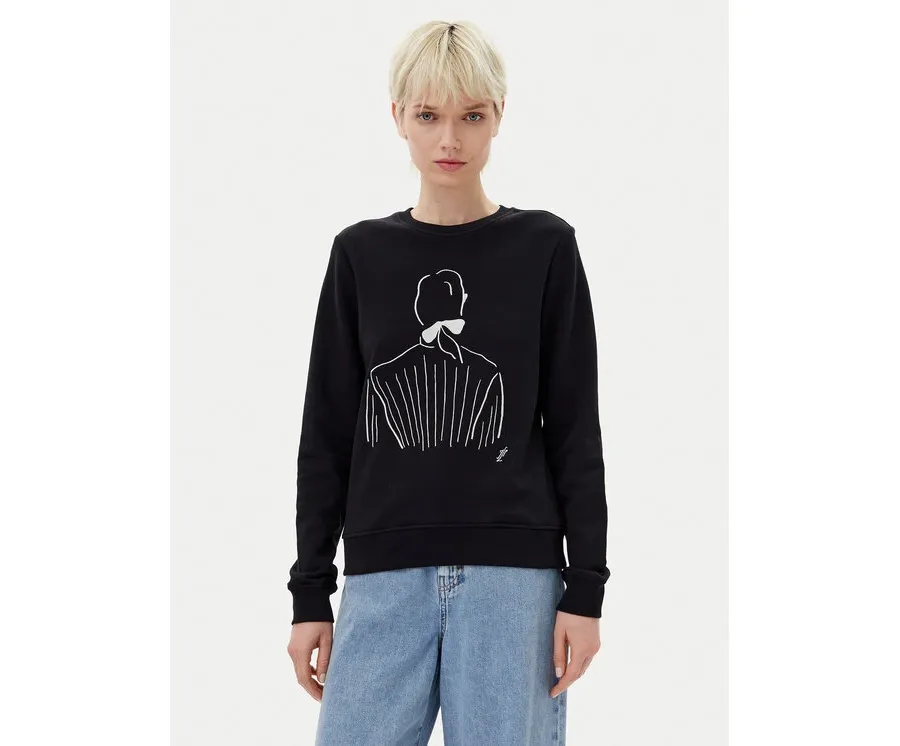 obrazek 1 KARL LAGERFELD Bluza A2W20056 Czarny Regular Fit