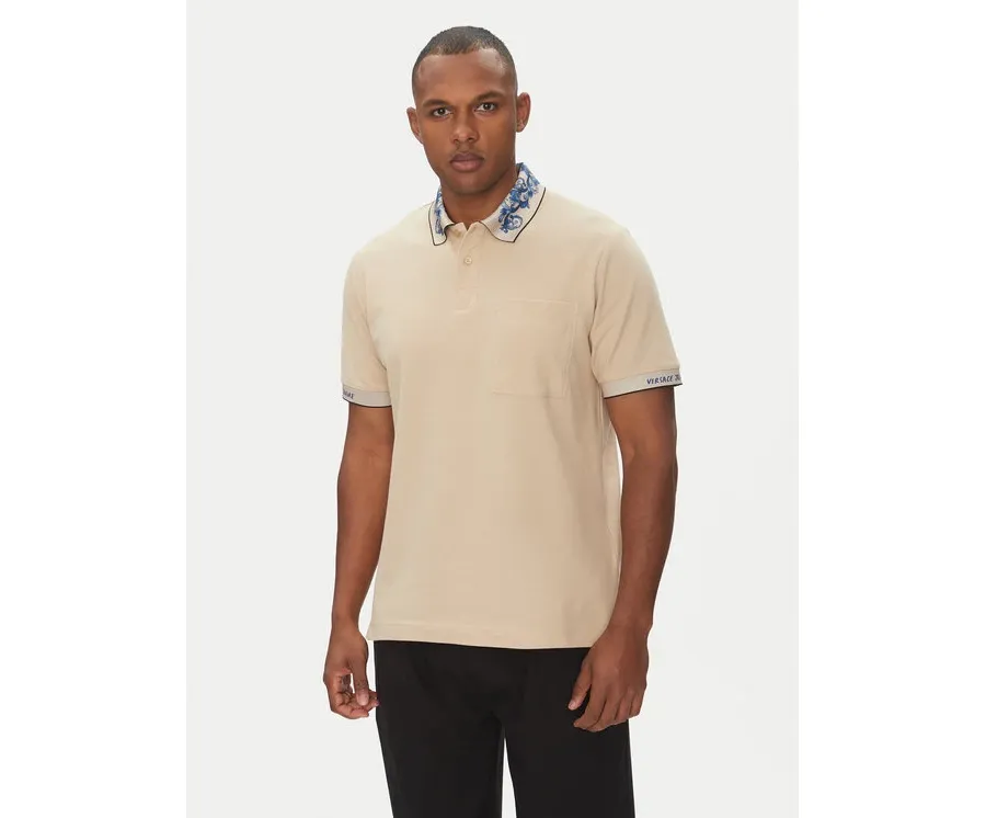 obrazek 1 Versace Jeans Couture Polo 78GAGT04 Beżowy Regular Fit