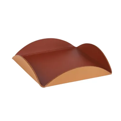 Zdjęcie Skórzana podstawka stołowa 15x15xH2,5 cm w kolorze bordowym