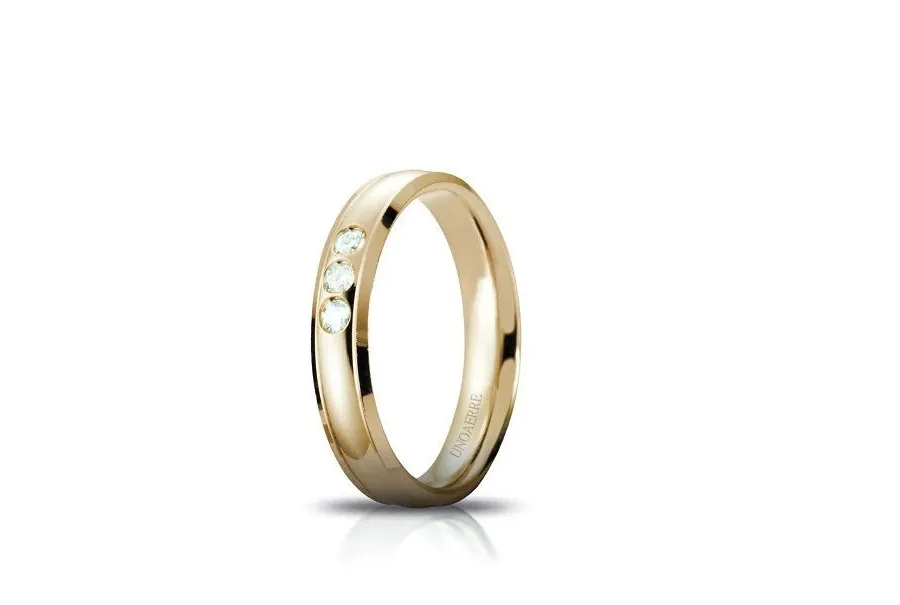 obrazek 1 Wyjątkowa Obrączka z 3 brylantami o masie 0,09 ct i szerokości 4mm