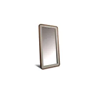 Picture Mirror with American walnut frame and leather edge - Ulivi Salotti