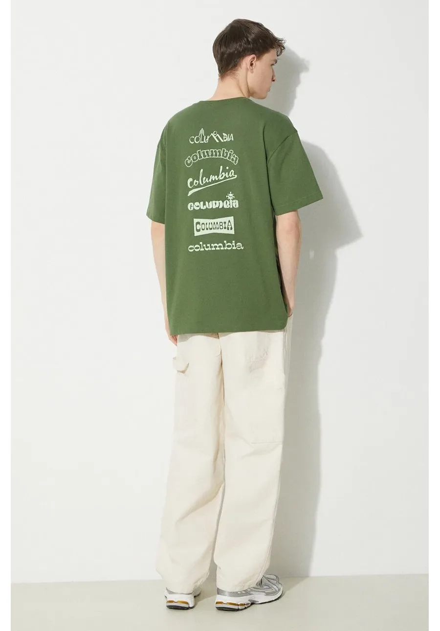 obrazek 1 Columbia t-shirt Burnt Lake męski kolor zielony z nadrukiem 2071711