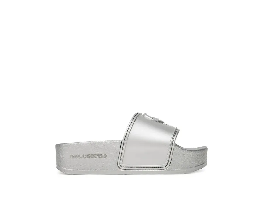 obrazek 1 KARL LAGERFELD Klapki Kondo Maxi KL80819M Srebrny