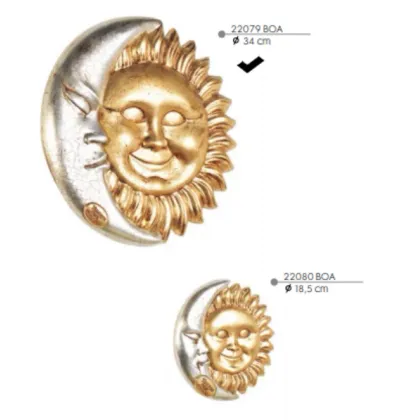 Picture Unique decoration - golden sun and silver moon 34cm - Valle d'oro Patchi