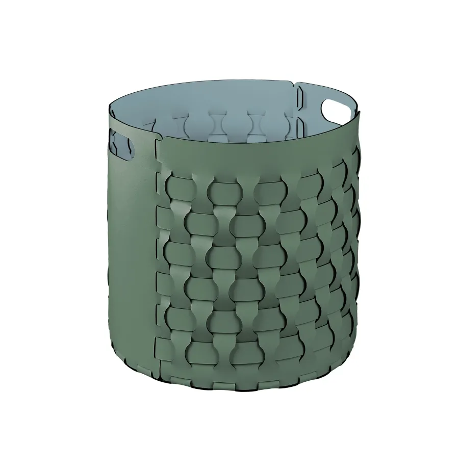 obrazek 1 Wysoki okrągły kosz Dubai Ø40xH40 cm w kolorze eukaliptusa