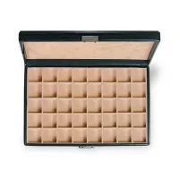 Zdjęcie Czarne pudełko na biżuterię z 40 przegródkami