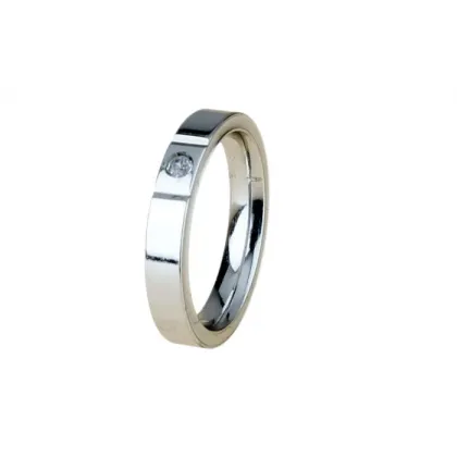Zdjęcie Wyjątkowa obrączka z diamentem wykonana z białego złota 3,5 mm