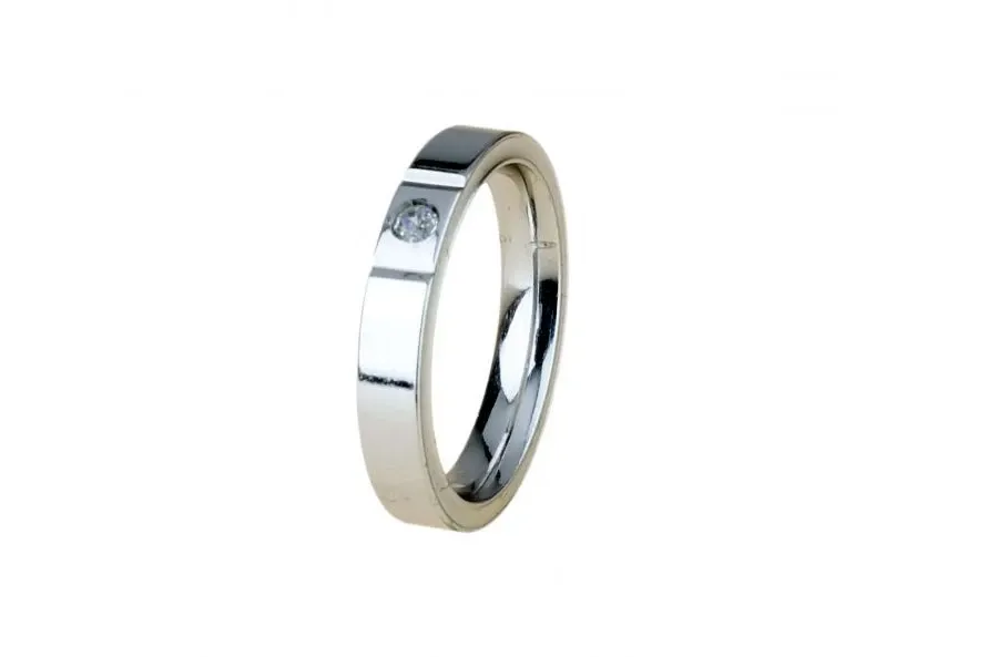 obrazek 1 Wyjątkowa obrączka z diamentem wykonana z białego złota 3,5 mm