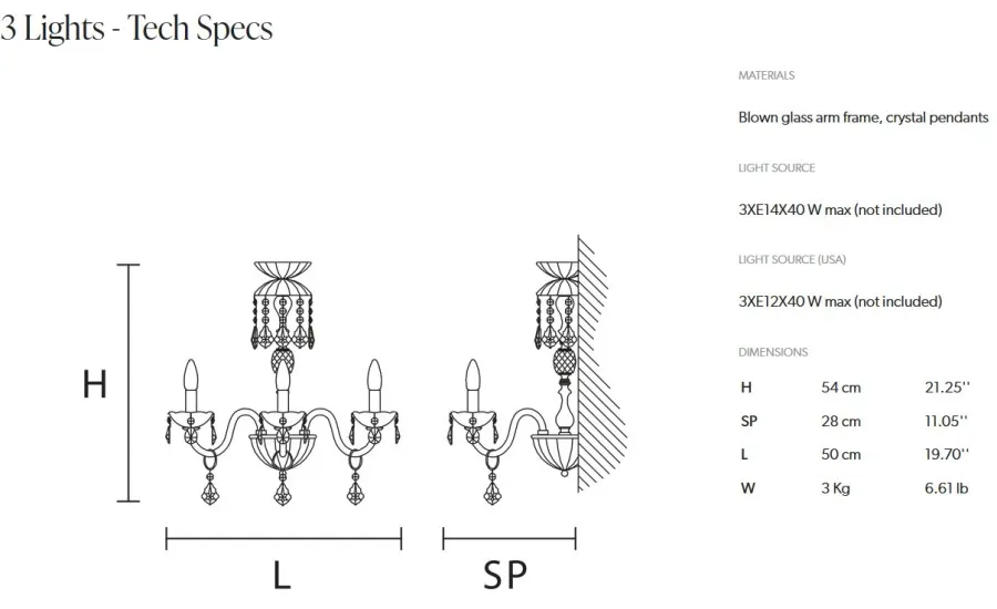 obrazek 2 Luksusowa lampa ścienna od włoskiej marki Masiero