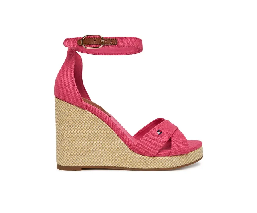 obrazek 1 Tommy Hilfiger Sandały Flag High Wedge Espad Crisscross FW0FW08661 Różowy