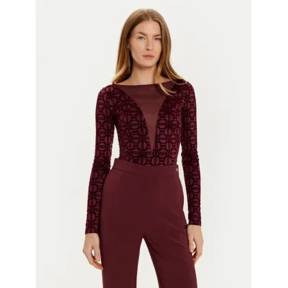 Zdjęcie Elisabetta Franchi Body BO-011-47E2 Bordowy Slim Fit