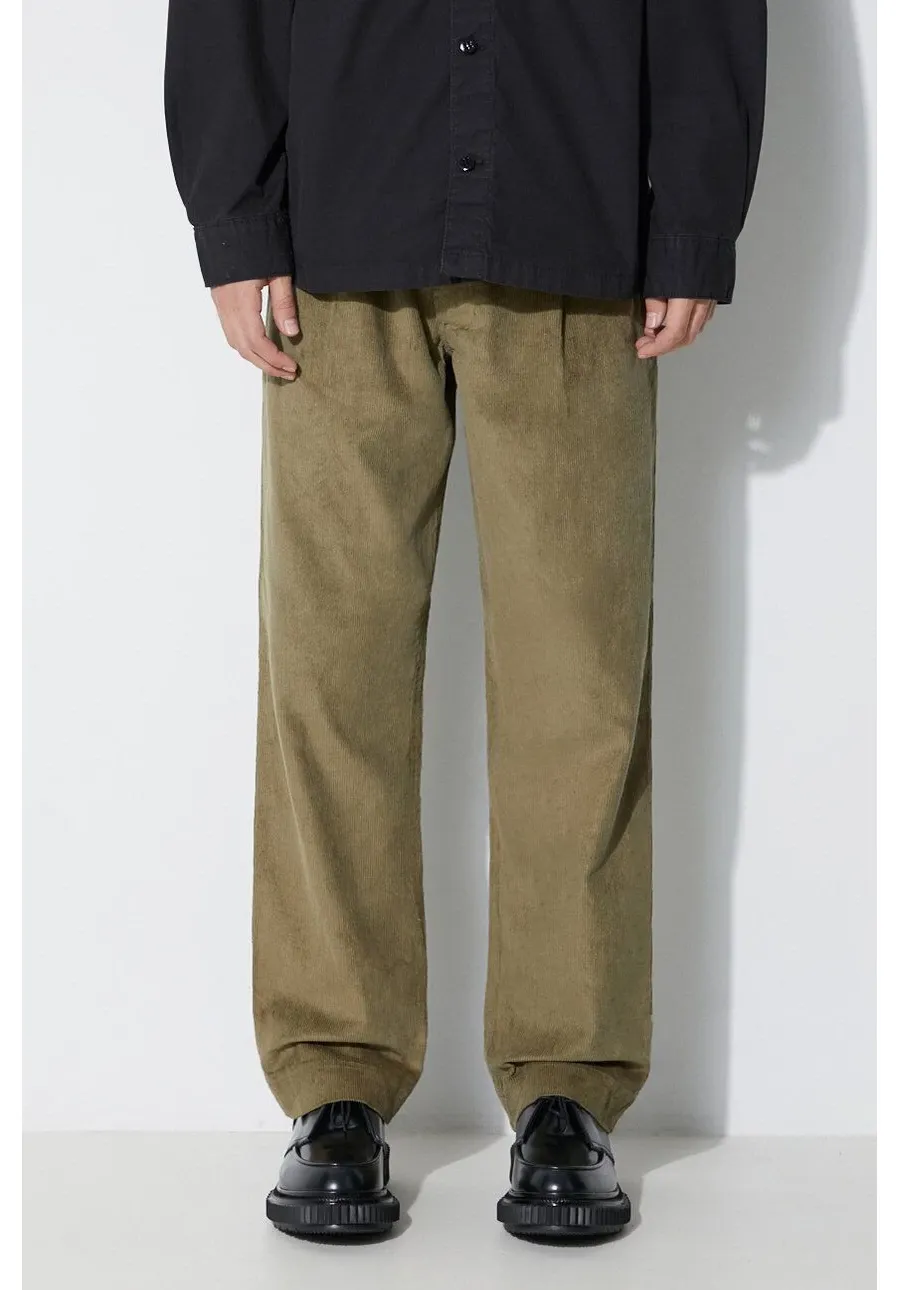 obrazek 1 Maharishi spodnie sztruksowe Loose Chino kolor zielony w fasonie chinos 4568.OLIVE