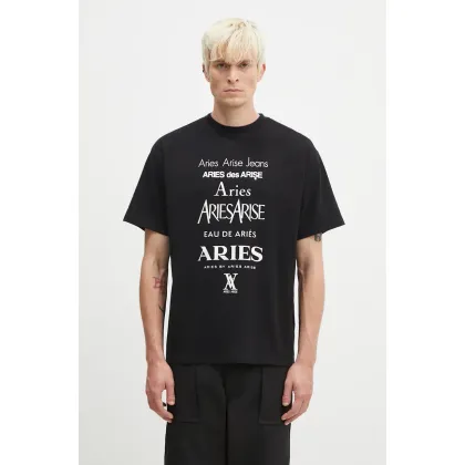 Zdjęcie Aries t-shirt bawełniany Perfume SS Tee męski kolor czarny z nadrukiem AR6000502