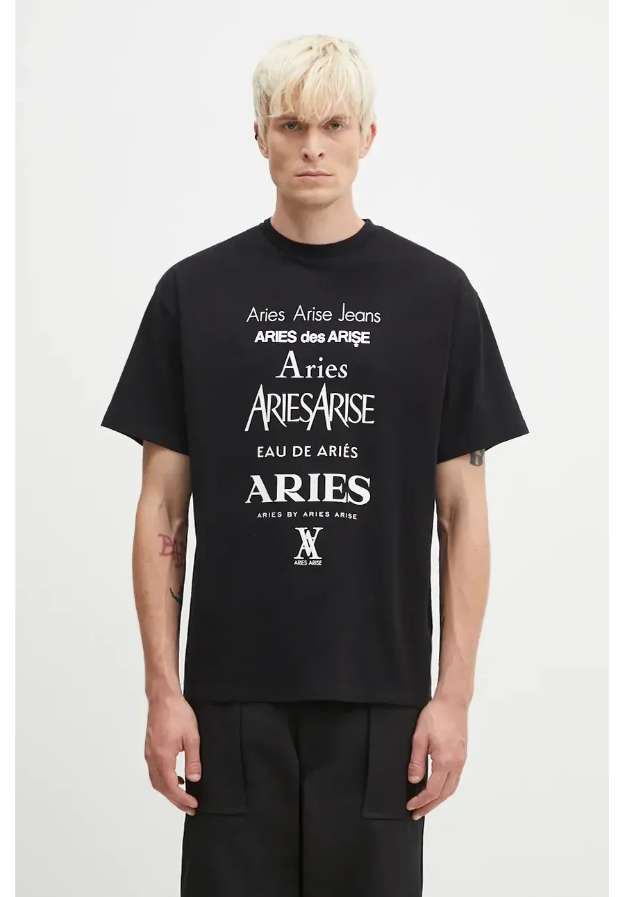 obrazek 1 Aries t-shirt bawełniany Perfume SS Tee męski kolor czarny z nadrukiem AR6000502