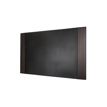 Zdjęcie Prestiżowa podkładka na biurko 32,5” ze skóry bydlęcej w kolorze czarnym i prawdziwego wędzonego drewna dębowego