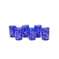 Picture A stylish set of 6 Murano glass glasses for drinks