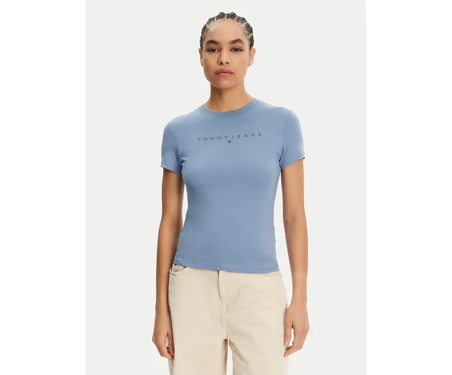 obrazek 1 Tommy Jeans T-Shirt Tonal Linear DW0DW20315 Niebieski Slim Fit