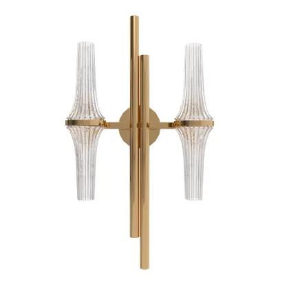 Zdjęcie Żyrandol, kinkiet ścienny - pozłacany mosiądz, szkło kryształowe - Fara