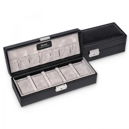 Picture Solidly made case for 5 watches made of Italian leather