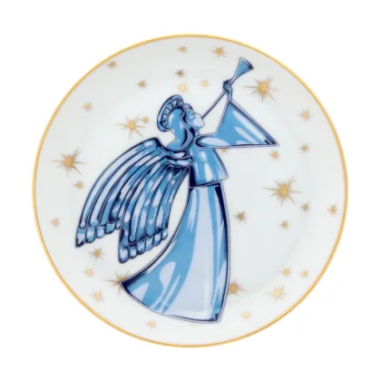 Zdjęcie Mały okrągły talerz Anjo ze świątecznym wizerunkiem anioła - Vista Alegre