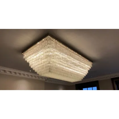 Zdjęcie Piękna lampa sufitowa z trójścianem z przezroczystego szkła Murano - Il Paralume Marina
