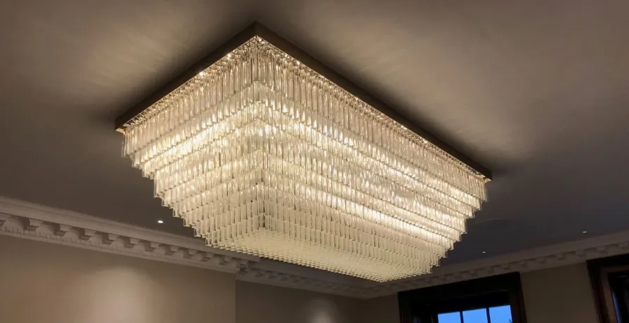 obrazek 1 Piękna lampa sufitowa z trójścianem z przezroczystego szkła Murano - Il Paralume Marina