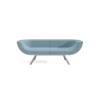 Picture A prestigious two-seater modern sofa made of walnut wood for the living room