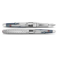 Picture Timekeeper 1010 fountain pen, M nib, silver/rhodium plated