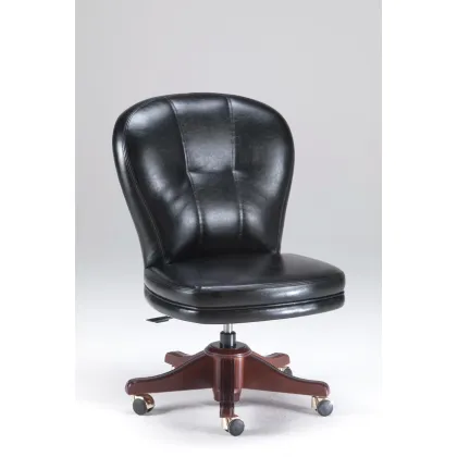 Picture Chair made of leather, with wheels