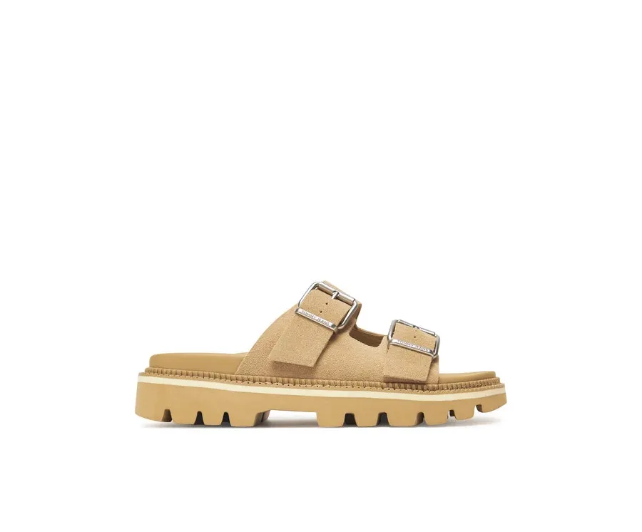 obrazek 1 Tommy Jeans Klapki Tjw Double Strap Sandal Suede EN0EN02797 Brązowy