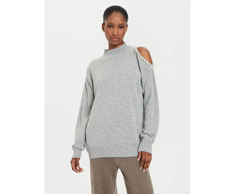 obrazek 1 Kontatto Sweter 3M0179 Szary Regular Fit