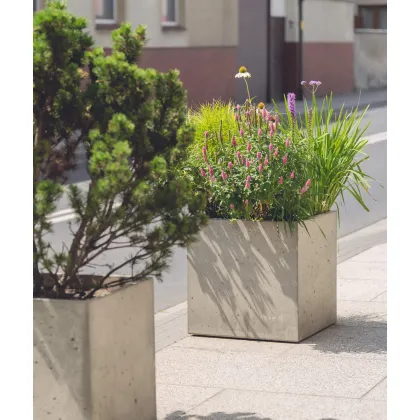Zdjęcie 90x45x25 cm CT - Donica betonowa w kształcie prostokąta (szara)
