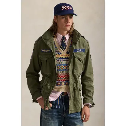 Zdjęcie Polo Ralph Lauren kurtka bawełniana kolor zielony przejściowa 710961616