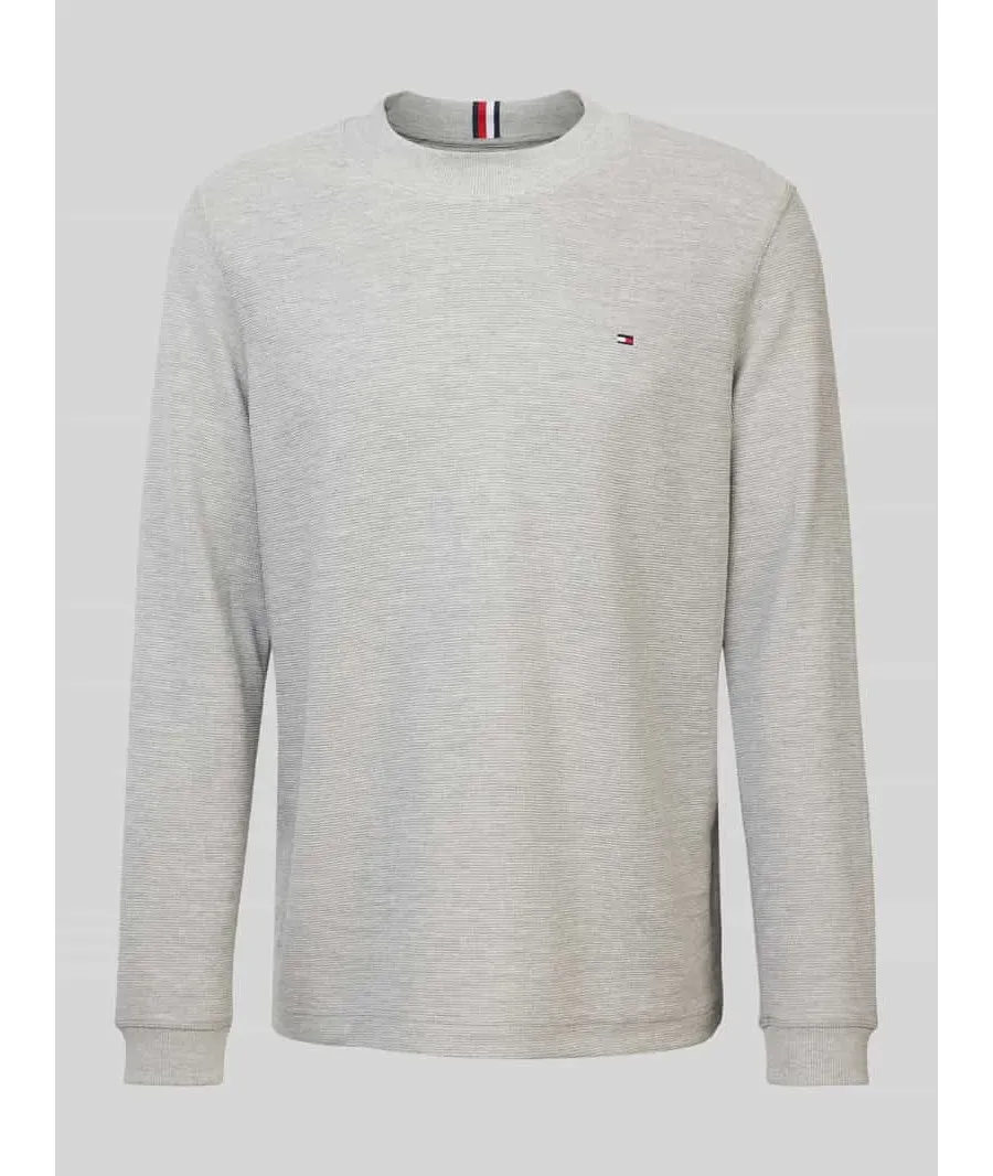 obrazek 1 Bluzka o kroju regular fit z długim rękawem i dodatkiem bawełny