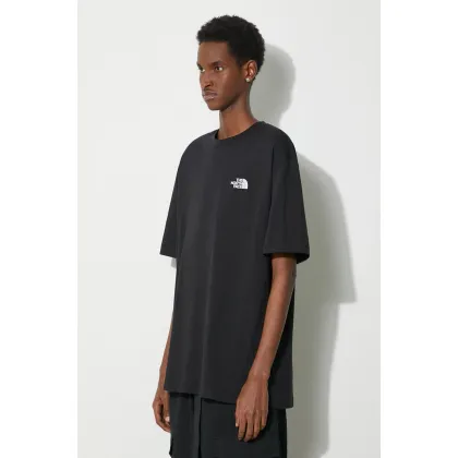 Zdjęcie The North Face t-shirt bawełniany M S/S Essential Oversize Tee męski kolor czarny z nadrukiem NF0A87NRJK31