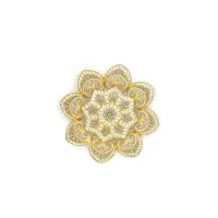 Picture Prestigious brooch Made of gold-plated 18-carat gold and white zircons