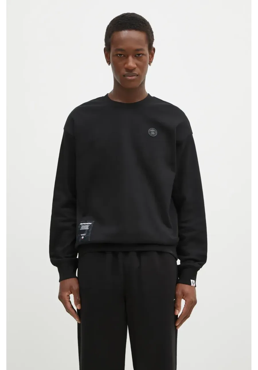 obrazek 1 AAPE bluza Moon Face Logo męska kolor czarny z aplikacją AAPSWMB318XXN