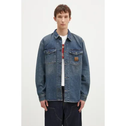 Zdjęcie Carhartt WIP kurtka jeansowa Lincoln męska kolor niebieski przejściowa oversize I034735.014Q